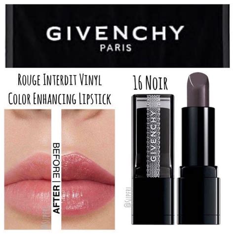 givenchy rouge interdit vinyl color enhancing lipstick color review|givenchy lipstick 16 noir revelateur.